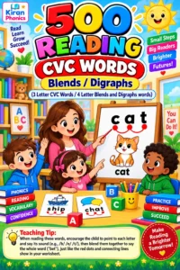 500 READING CVC WORDS Blends Digraphs
